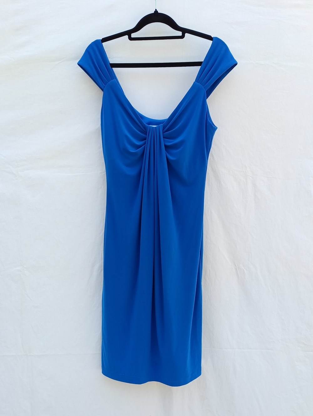 Joseph Ribkoff Cobalt Blue Draped Midi Dress Size 8